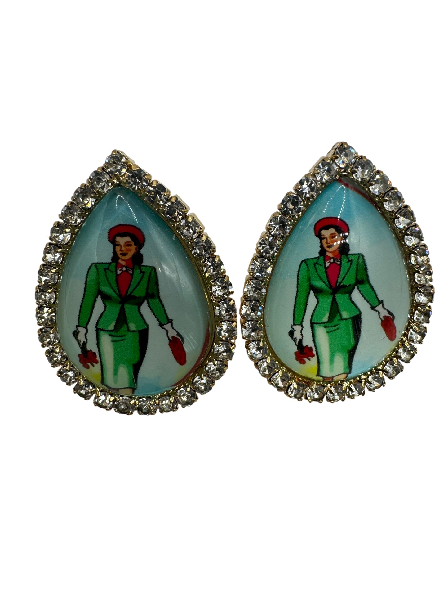 Lotería Earrings (La Dama)